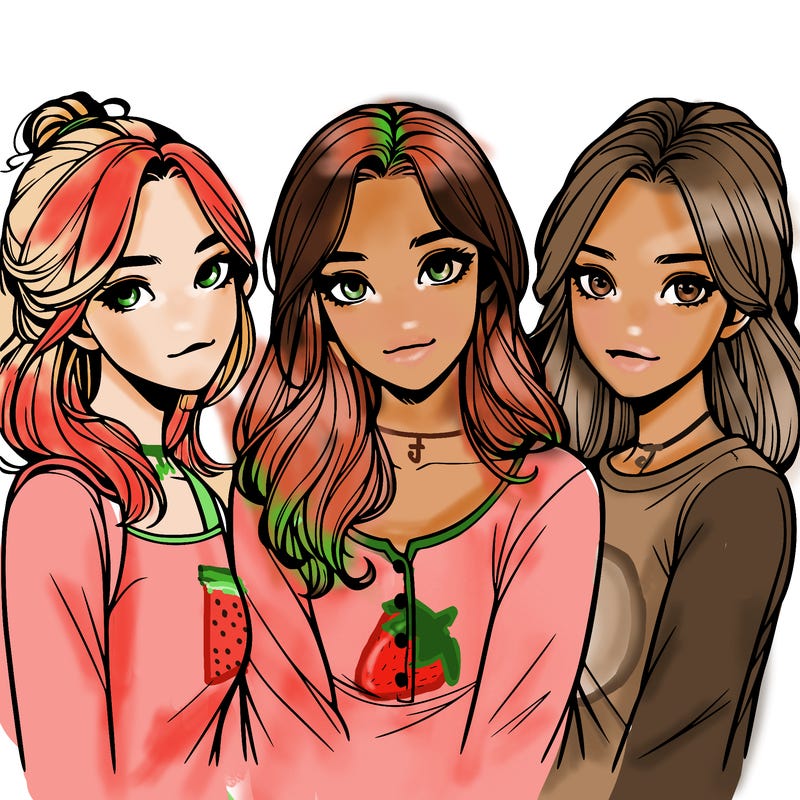 three realistic girls