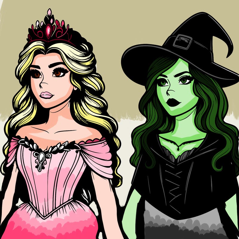 princess and witch realistic