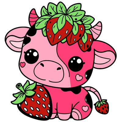 cute strawberry cow