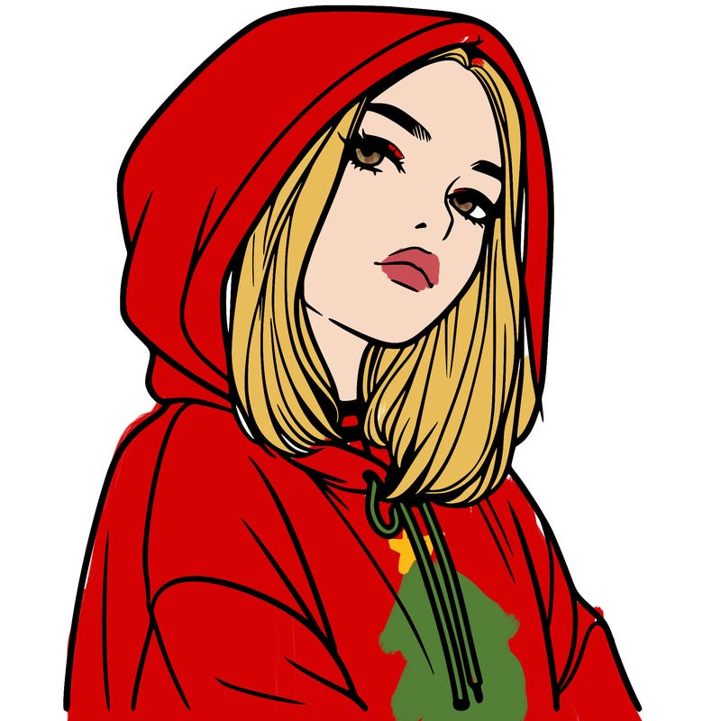 a realistic girl in a hoodie