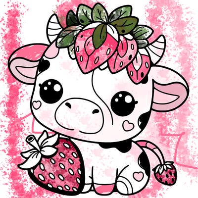 cute strawberry cow