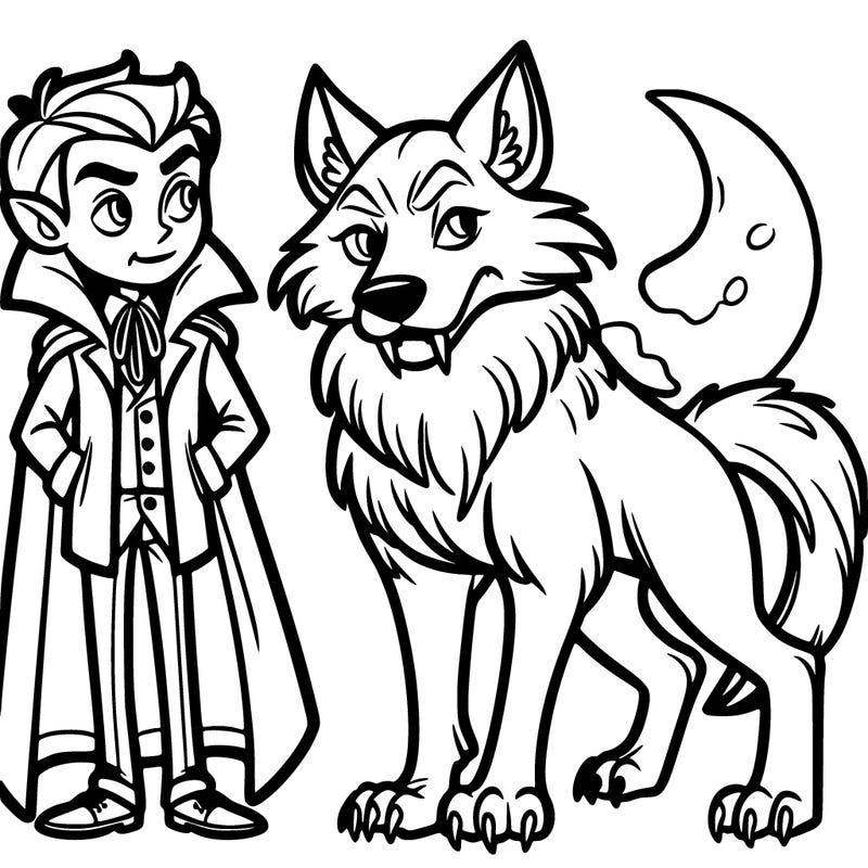 vampire and wolf