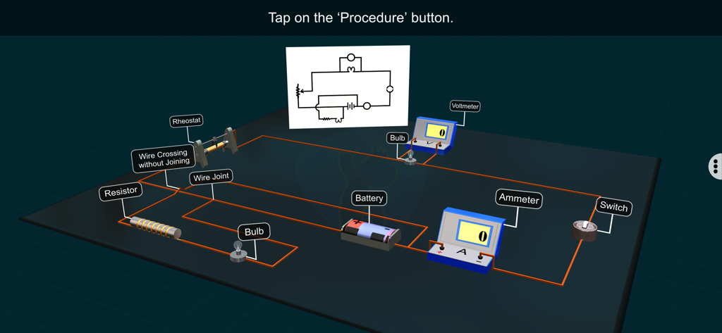 Circuit Diagram – EduTech Era - ラベル付きコンポーネントを持つ電気回路のインタラクティブな3D視覚化