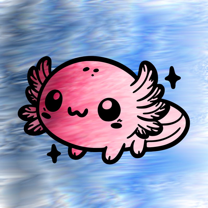 cute easy baby axolotl