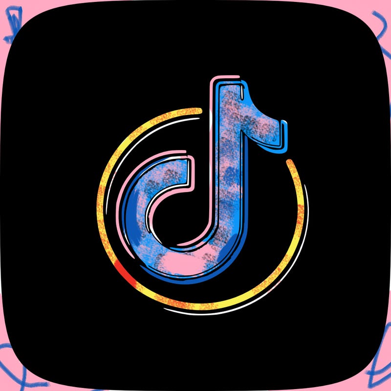 tiktok logo neon