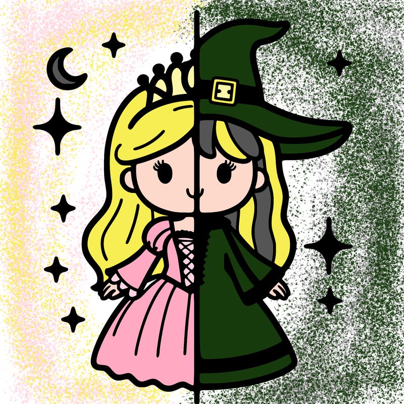 split princess and witch