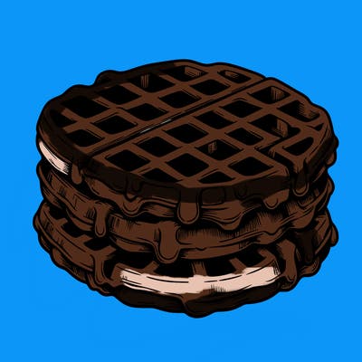 waffle in a detailed and realistic style