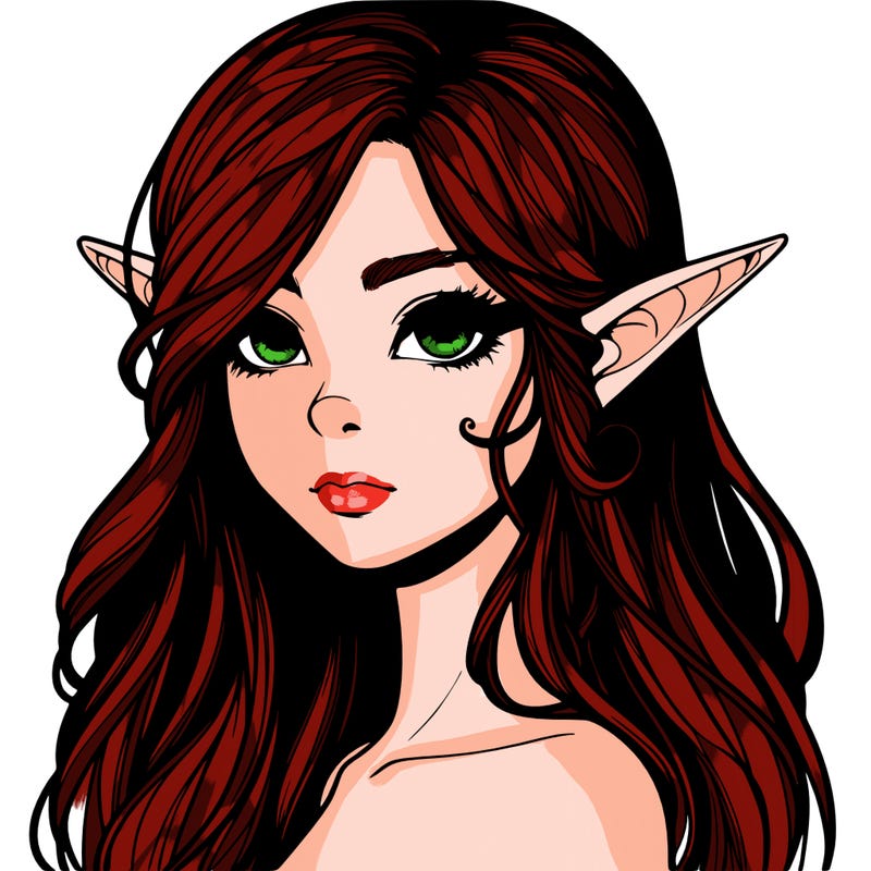 elf girl realistic dark fantasy