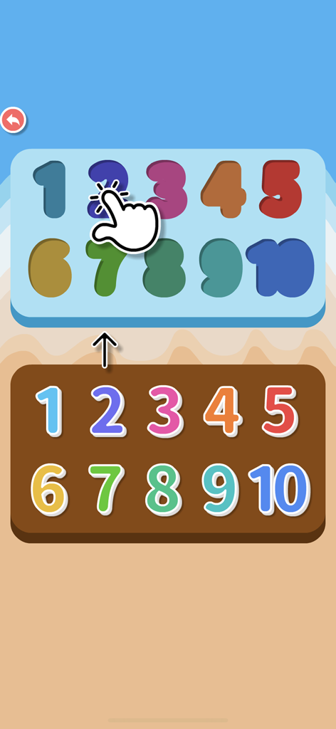 Preschool Maths 123 - Juego interactivo de emparejar números preescolares para aprender los dígitos del uno al diez