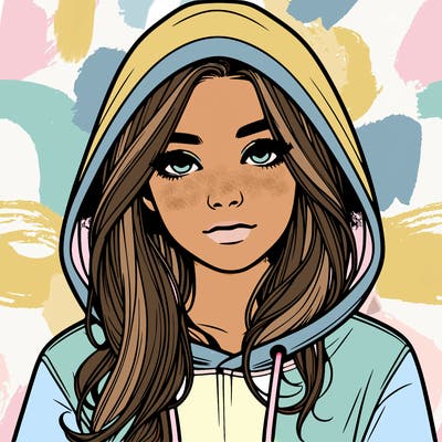 realistic girl with a hoodie