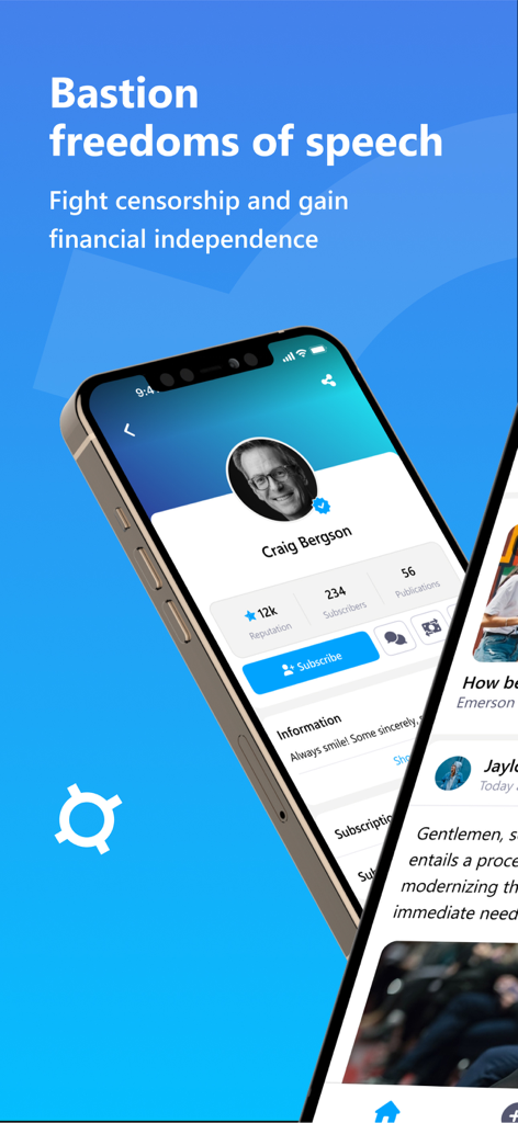 Bastyon - Bastyon app interface featuring a user profile and decentralized social media messaging
