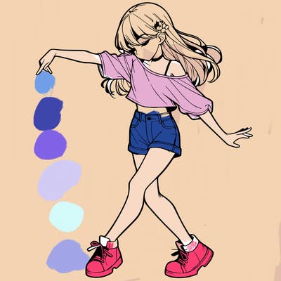 realistic girl danceing