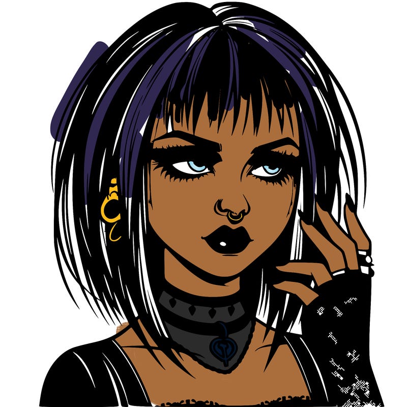 goth girl realistic