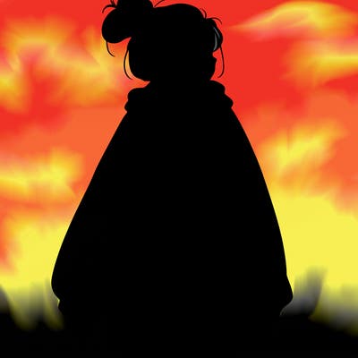 realistic girl with a oversized sweatshirt on and a bun