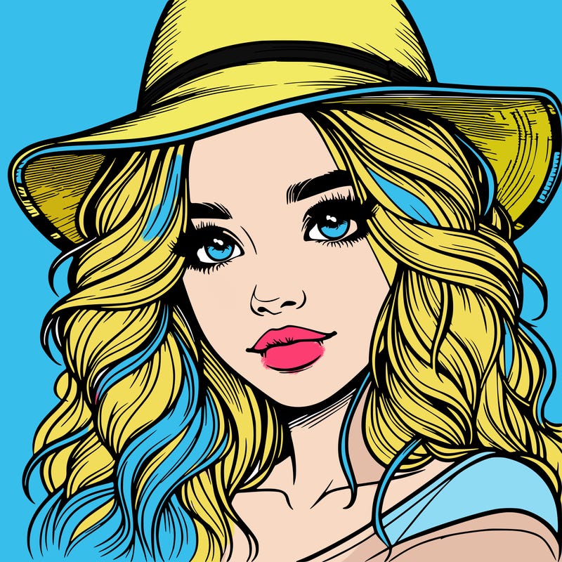 realistic girl with hat