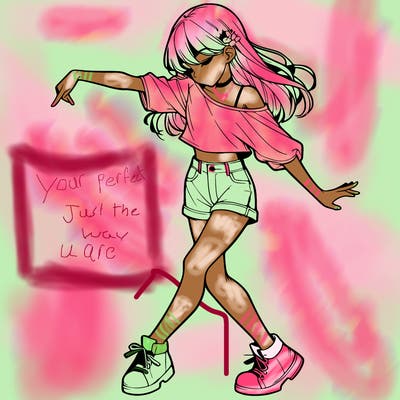 realistic girl danceing