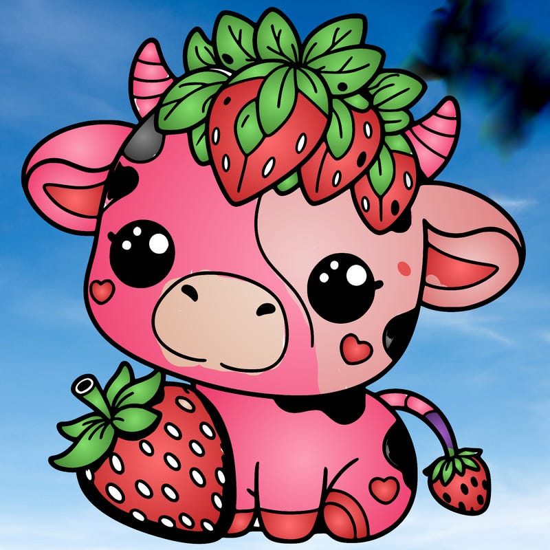 cute strawberry cow