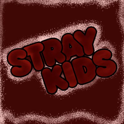 bubble letters saying stray kids