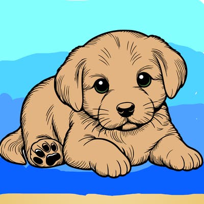 a cute realistic puppy