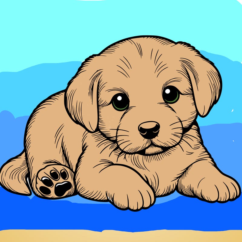 a cute realistic puppy