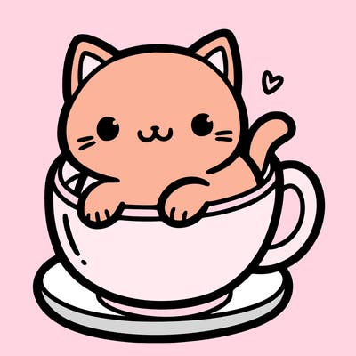 a cat in a cup