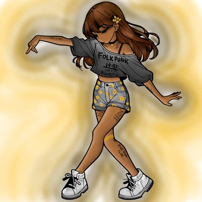 realistic girl danceing