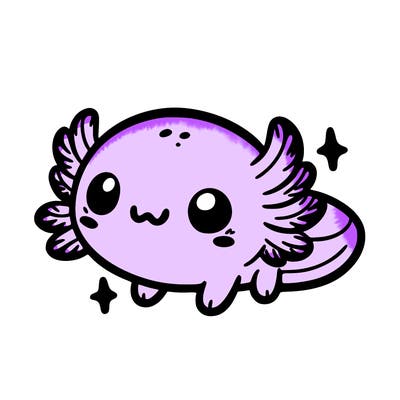 cute easy baby axolotl