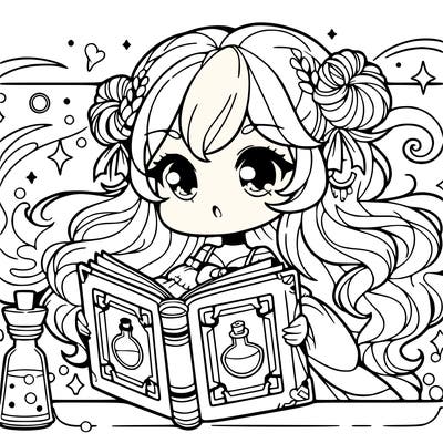 girl with a potion book