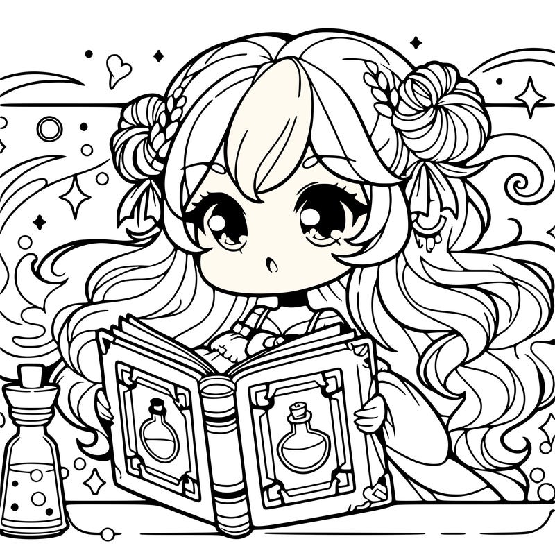 girl with a potion book