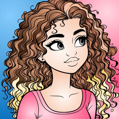realistic girl with curly hair