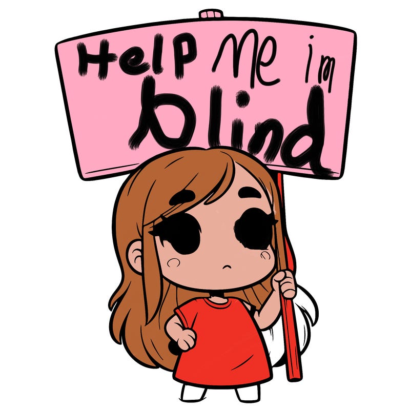 girl with blank sign