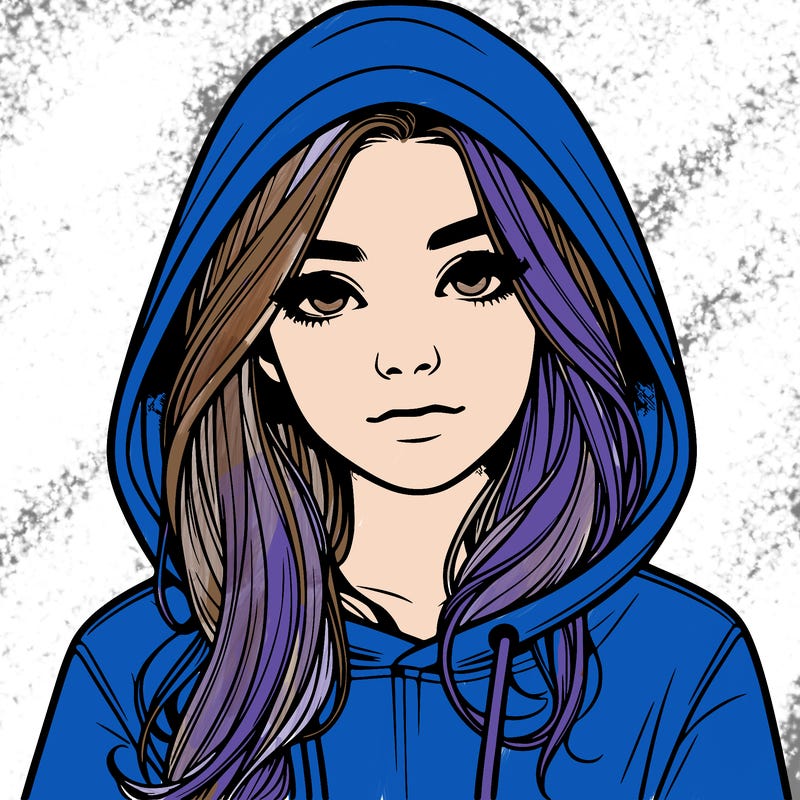 realistic girl with a hoodie