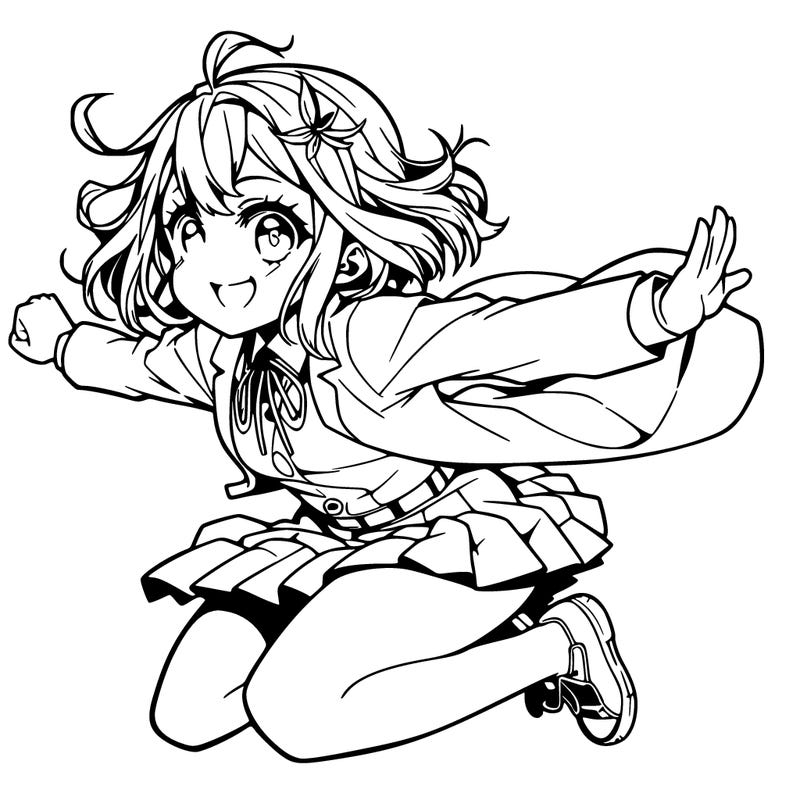 anime girl jumping