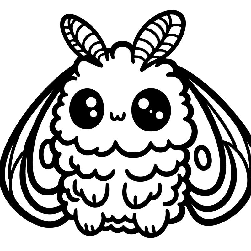 cute fluffy simple moth