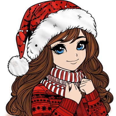 realistic christmas girl