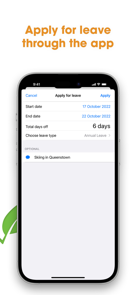 AgriSmart - AgriSmart mobile app interface for staff leave requests