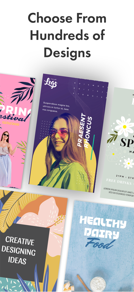 Photo Poster Maker - イベントやフードのテーマを含む、カラフルなポスターデザインテンプレートのコレクション