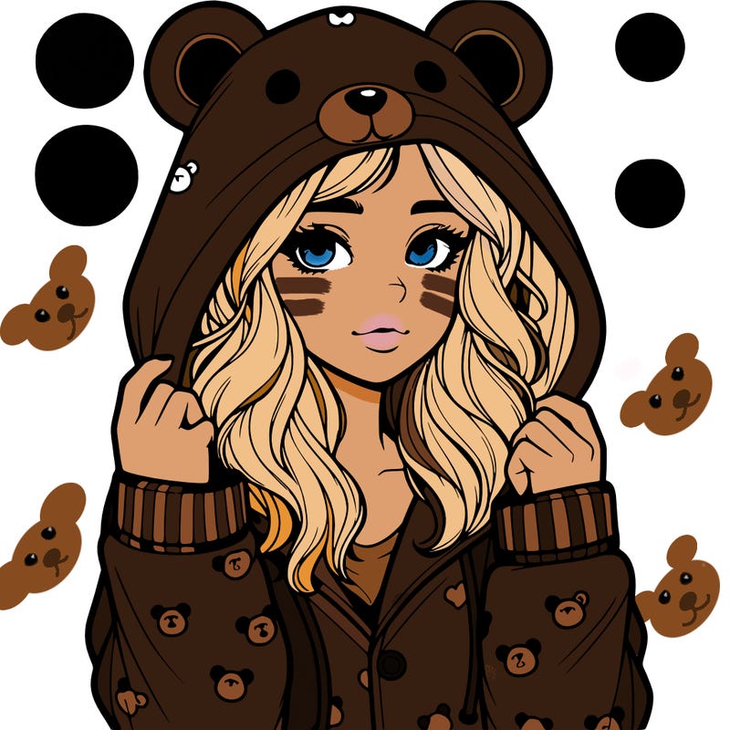 realistic girl in a animal pjs hoodie