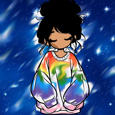 girl with baggy sweatshirt and messy bun