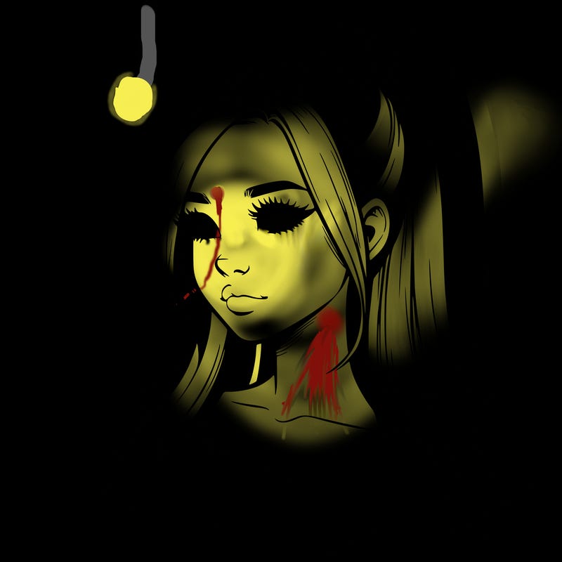 realistic girl with a high ponytail