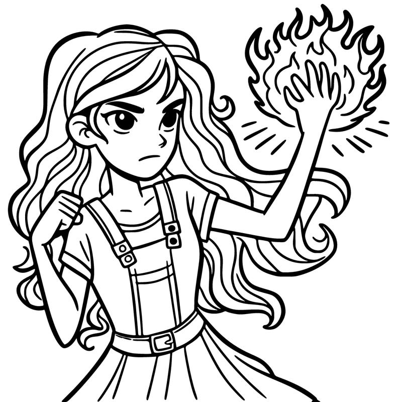 teen girl with powerful fire powers