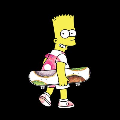 bart sipmpson met een skateboard