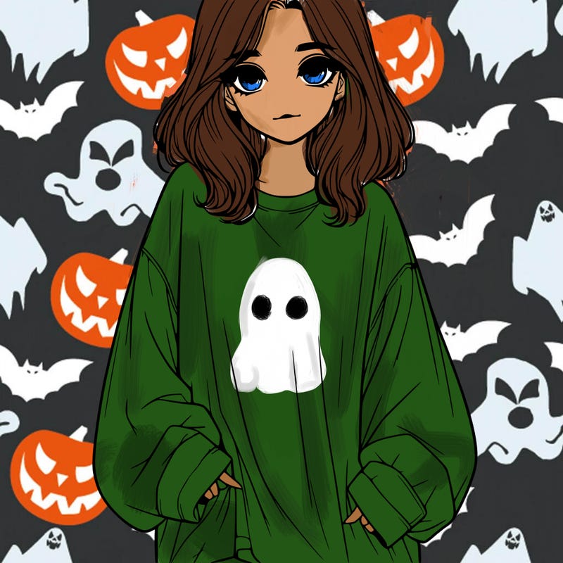 realistic girl in oversized shirt