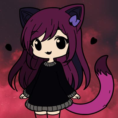 girl with cat ears and tail