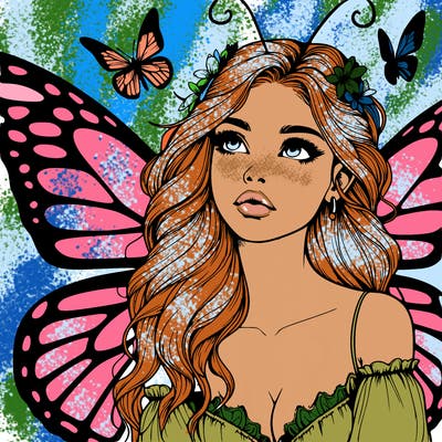 butterfly fairy realistic girl