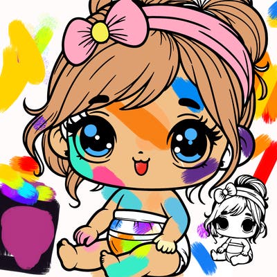 cute baby girl and a cute headband