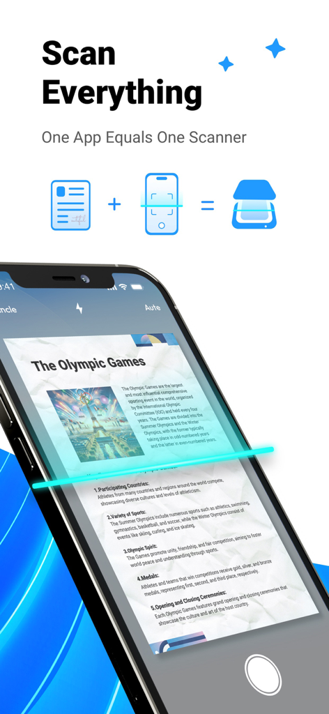 PDF Master: Editor Reader - An iPhone screen scanning a document with PDF Master's mobile scanner feature.