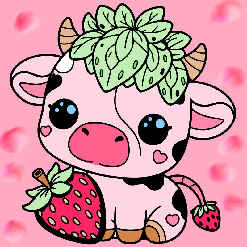 cute strawberry cow
