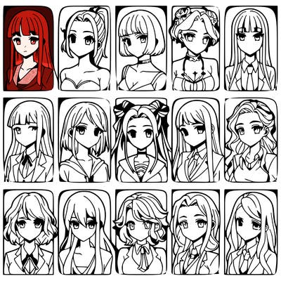 girls that look diffrent anime