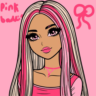 realistic girl with straight and long hair